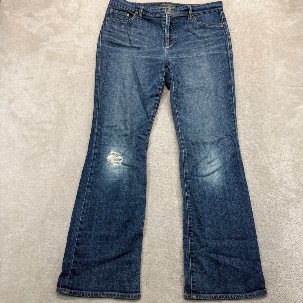 Lauren Jeans‎ Co Ralph Lauren Jeans Women's 10 Classic Bootcut Distressed Denim